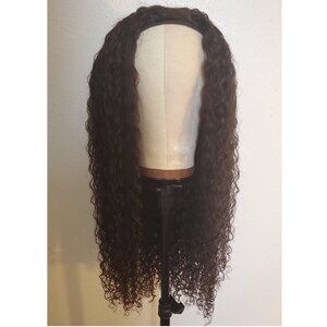 New 24 Inch Human Hair Curly Half Wig